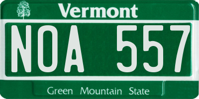 VT license plate NOA557