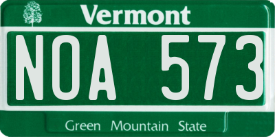 VT license plate NOA573