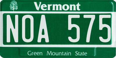 VT license plate NOA575