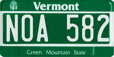 VT license plate NOA582