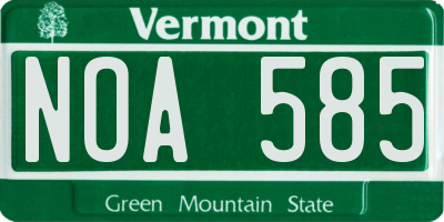 VT license plate NOA585