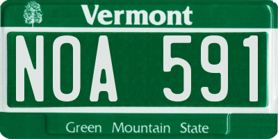 VT license plate NOA591