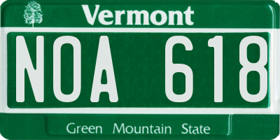 VT license plate NOA618