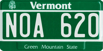 VT license plate NOA620
