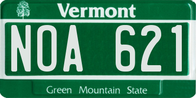 VT license plate NOA621