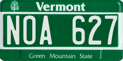 VT license plate NOA627
