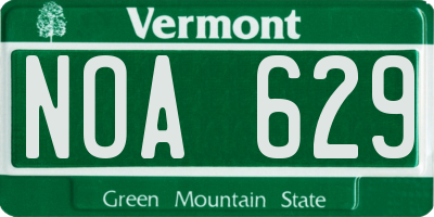 VT license plate NOA629