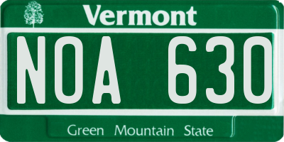 VT license plate NOA630