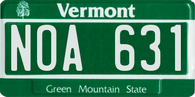 VT license plate NOA631