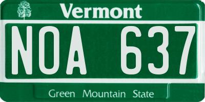 VT license plate NOA637