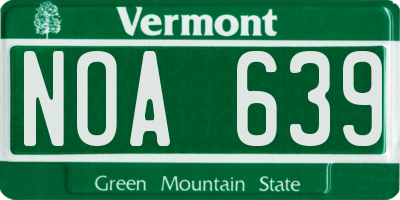 VT license plate NOA639