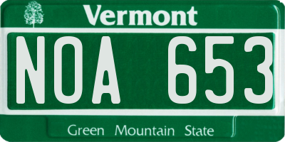 VT license plate NOA653