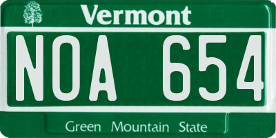 VT license plate NOA654
