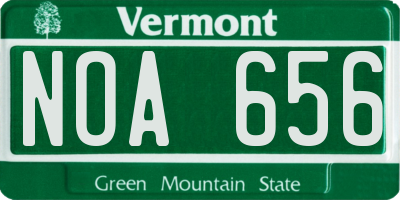 VT license plate NOA656