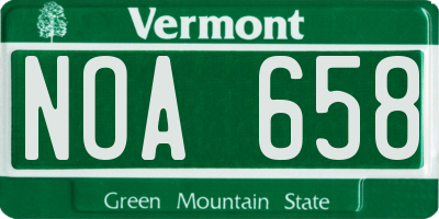 VT license plate NOA658