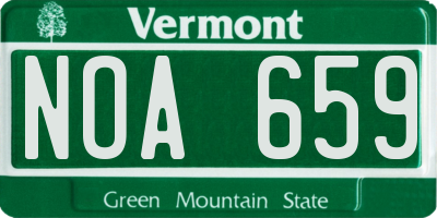 VT license plate NOA659