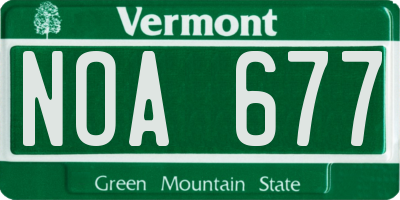 VT license plate NOA677