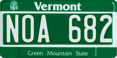 VT license plate NOA682