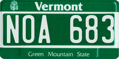 VT license plate NOA683