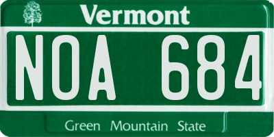 VT license plate NOA684