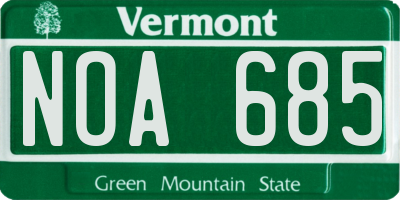 VT license plate NOA685