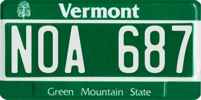 VT license plate NOA687