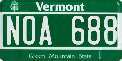 VT license plate NOA688