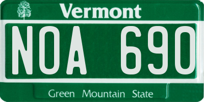 VT license plate NOA690