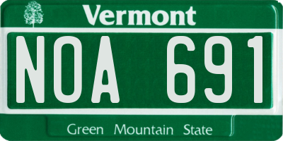 VT license plate NOA691