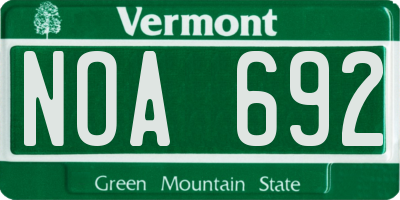 VT license plate NOA692