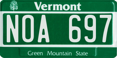 VT license plate NOA697