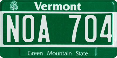 VT license plate NOA704