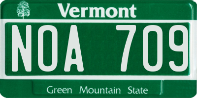VT license plate NOA709