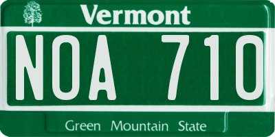 VT license plate NOA710
