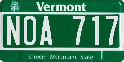 VT license plate NOA717