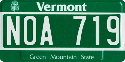 VT license plate NOA719
