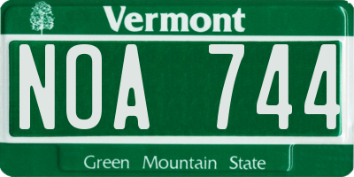 VT license plate NOA744
