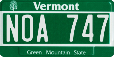 VT license plate NOA747