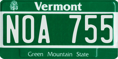 VT license plate NOA755