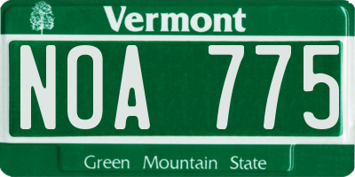 VT license plate NOA775