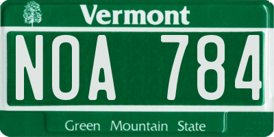 VT license plate NOA784