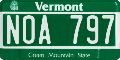 VT license plate NOA797