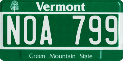 VT license plate NOA799