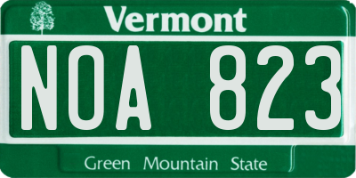 VT license plate NOA823