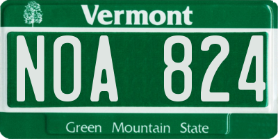 VT license plate NOA824