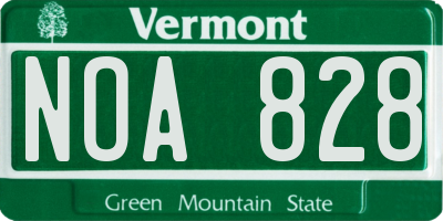 VT license plate NOA828