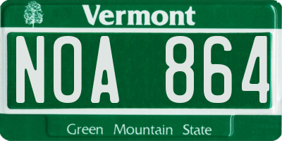 VT license plate NOA864