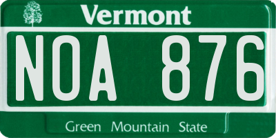 VT license plate NOA876