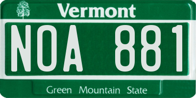 VT license plate NOA881
