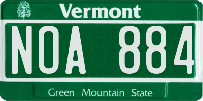 VT license plate NOA884